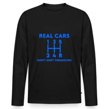 Gear shift automotive - sports car no automatic - Men's Premium Organic Long Sleeve Shirt - black - Front - Nico (187cm)