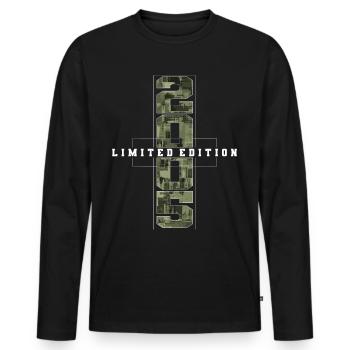 Camouflage 2005 Né Année de naissance 2005 Hommes - T-shirt manches longues Premium bio Homme - noir - Devant - Nico (187cm)