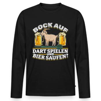 Bock Auf Dart Spielen Und Bier Saufen Darten Dart - Männer Premium Bio Langarmshirt - Schwarz - Vorne - Nico (187cm)