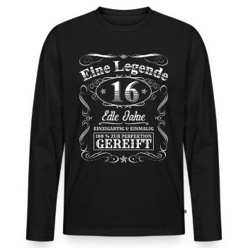 Legende 16 Jahre 16. Geburtstag Jungen Mädchen - Männer Premium Bio Langarmshirt - Schwarz - Vorne - Nico (187cm)