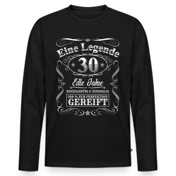 Legende 30 Jahre 30. Geburtstag Männer Frauen - Männer Premium Bio Langarmshirt - Schwarz - Vorne - Nico (187cm)
