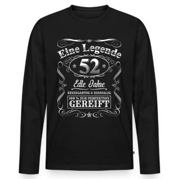 Legende 52 Jahre 52. Geburtstag Männer Frauen - Männer Premium Bio Langarmshirt - Schwarz - Vorne - Nico (187cm)