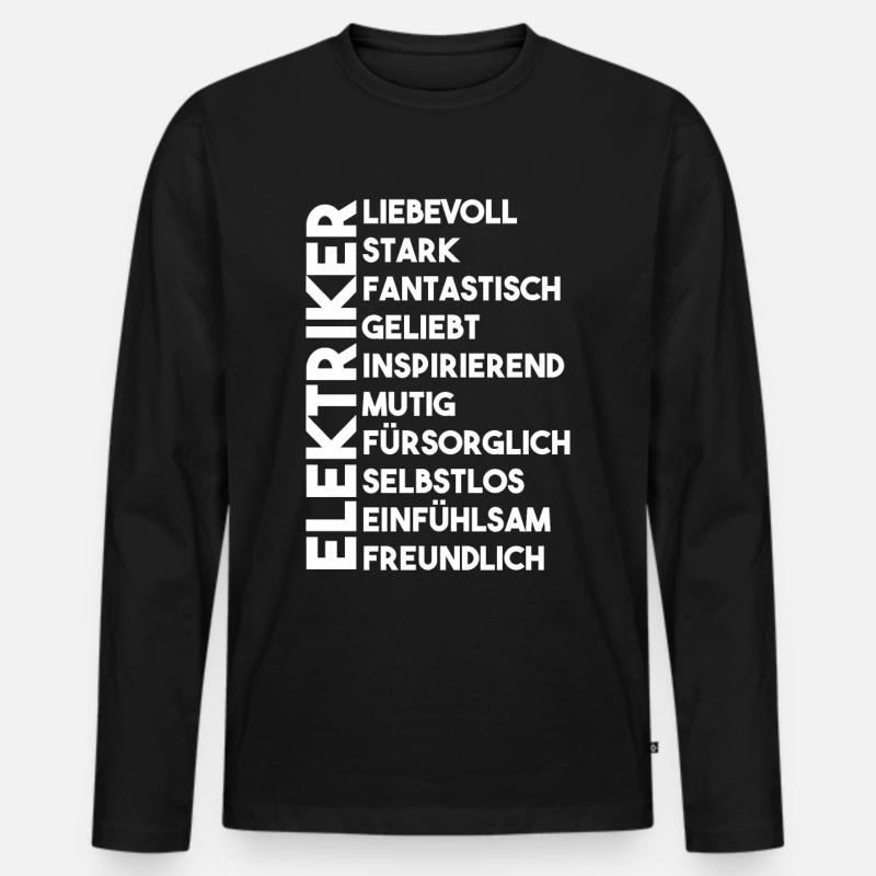 Elektriker - Männer Premium Bio Langarmshirt - Schwarz