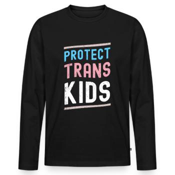 Transgenre Tshirt Transsexual Pride - T-shirt manches longues Premium bio Homme - noir - Devant - Nico (187cm)