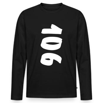 cento e seis, cent six, aulne - T-shirt manches longues Premium bio Homme - noir - Devant - Nico (187cm)