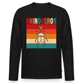Hercule Rhinoceros Beetle Entomologiste Présent Id - T-shirt manches longues Premium bio Homme - noir - Devant - Nico (187cm)