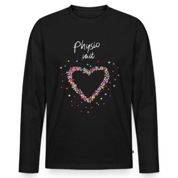 Physio mit Herz Physiotherapeutin - Männer Premium Bio Langarmshirt - Schwarz - Vorne - Nico (187cm)