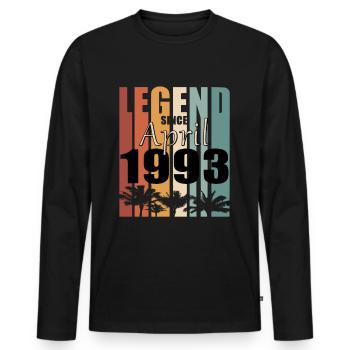 Légende 1993 Avril né Vintage Spruch - T-shirt manches longues Premium bio Homme - noir - Devant - Nico (187cm)