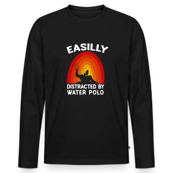Water Polo Water Polo Player Water Polo Gift - Men's Premium Organic Long Sleeve Shirt - black - Front - Nico (187cm)