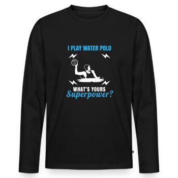 Water Polo Water Polo Player Water Polo Gift - Men's Premium Organic Long Sleeve Shirt - black - Front - Nico (187cm)