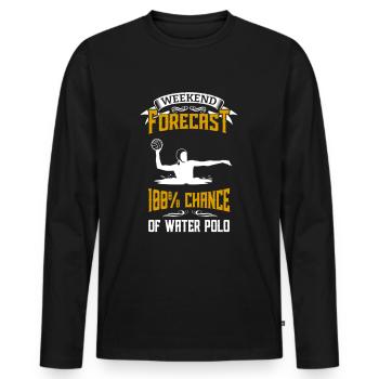 Water Polo Water Polo Player Water Polo Gift - Men's Premium Organic Long Sleeve Shirt - black - Front - Nico (187cm)