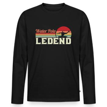 Water Polo Water Polo Player Water Polo Gift - Men's Premium Organic Long Sleeve Shirt - black - Front - Nico (187cm)