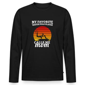 Water Polo Water Polo Player Water Polo Gift - Men's Premium Organic Long Sleeve Shirt - black - Front - Nico (187cm)