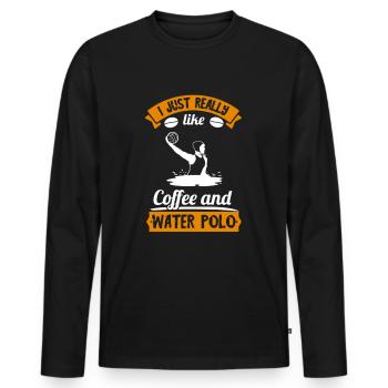 Water Polo Water Polo Player Water Polo Gift - Men's Premium Organic Long Sleeve Shirt - black - Front - Nico (187cm)