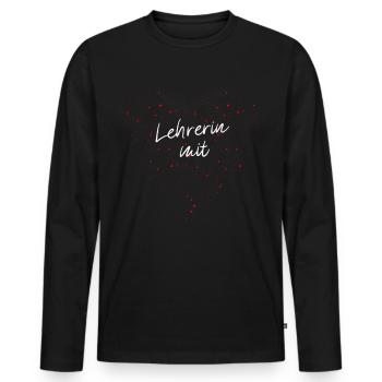 Lehrerin mit Herz Liebilingslehrerin - Männer Premium Bio Langarmshirt - Schwarz - Vorne - Nico (187cm)