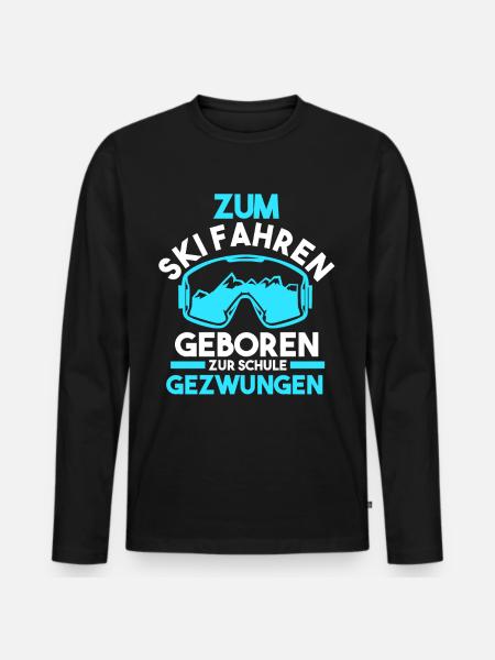 Skifahren Skifahrer Ski - Männer Premium Bio Langarmshirt - Schwarz