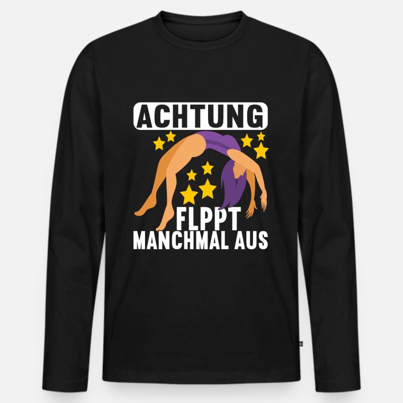 Turnen Turner - Männer Premium Bio Langarmshirt - Schwarz
