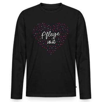 Pflegerin Mit Herz Seniorenbetreuung - Männer Premium Bio Langarmshirt - Schwarz - Vorne - Nico (187cm)