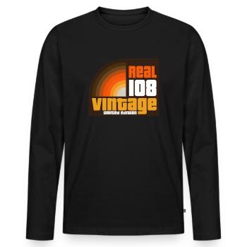 108 Real Vintage Édition Limitée - T-shirt manches longues Premium bio Homme - noir - Devant - Nico (187cm)