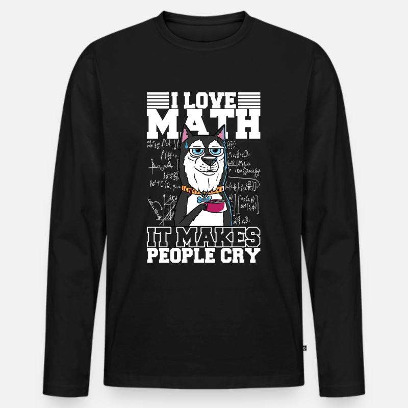 Mathe Mathelehrer - Männer Premium Bio Langarmshirt - Schwarz