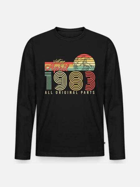 Geboren April 1983 - Männer Premium Bio Langarmshirt - Schwarz