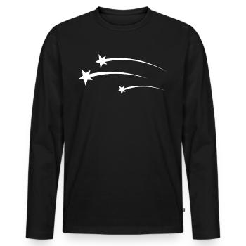 Shooting Stars White - Men's Premium Organic Long Sleeve Shirt - black - Front - Nico (187cm)