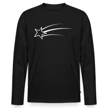 Shooting star - Men's Premium Organic Long Sleeve Shirt - black - Front - Nico (187cm)