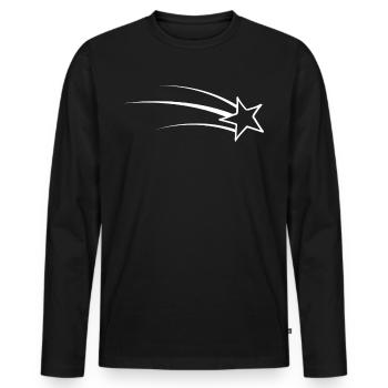 Shooting star - Men's Premium Organic Long Sleeve Shirt - black - Front - Nico (187cm)