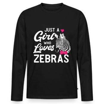 Zebra Africa Horse Hipster Gift Animal Stripe - Men's Premium Organic Long Sleeve Shirt - black - Front - Nico (187cm)
