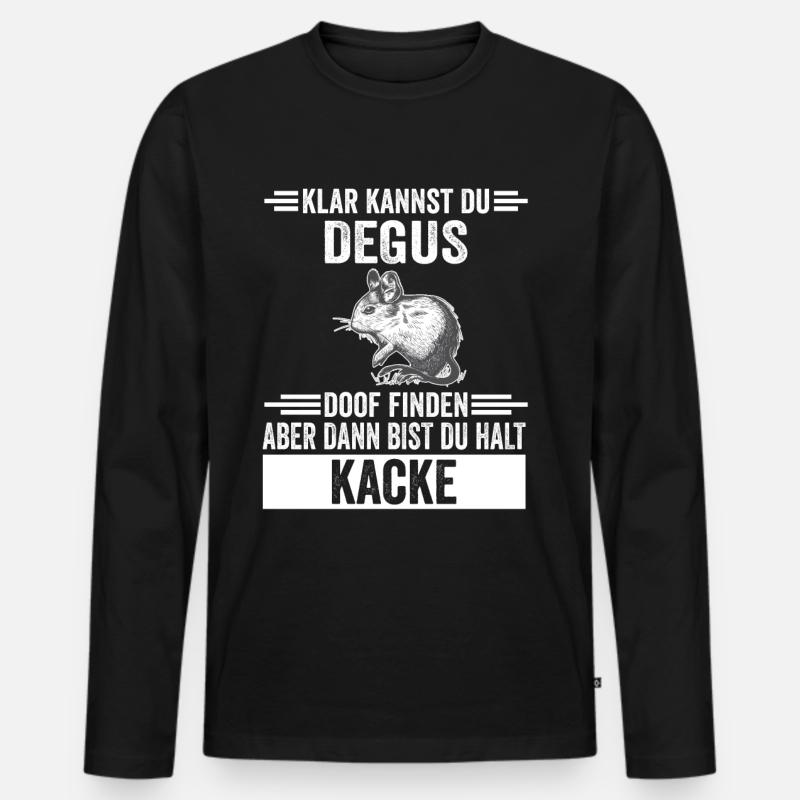 Deguhalter Degu - Männer Premium Bio Langarmshirt - Schwarz