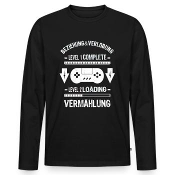 Level Ehemann Loading JGA Männer Computer Nerds - Männer Premium Bio Langarmshirt - Schwarz - Vorne - Nico (187cm)