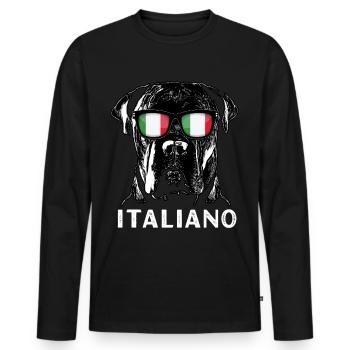 Cane Corso Italiano - Men's Premium Organic Long Sleeve Shirt - black - Front - Nico (187cm)