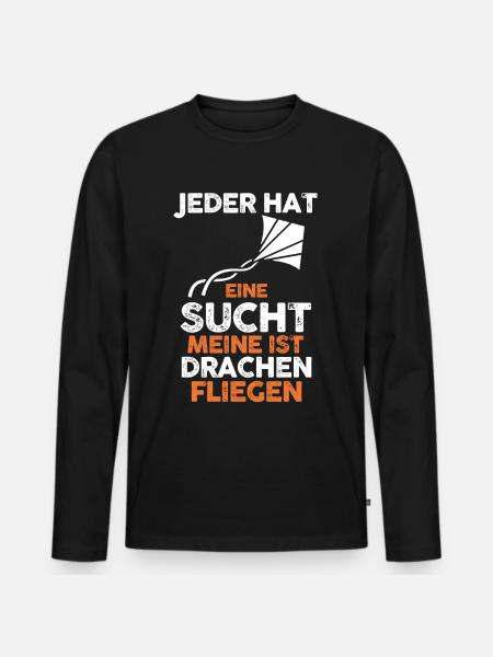 Drachenfliegen - Männer Premium Bio Langarmshirt - Schwarz