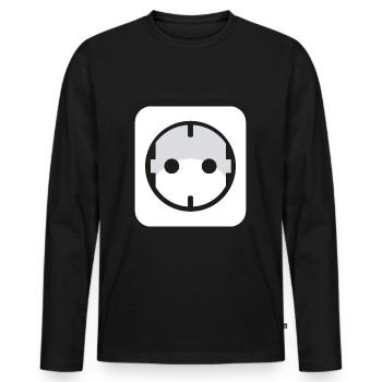 Socket Icon Power Electrician - Men's Premium Organic Long Sleeve Shirt - black - Front - Nico (187cm)