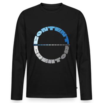 Creator Youtube Youtuber Online Medien - Männer Premium Bio Langarmshirt - Schwarz - Vorne - Nico (187cm)
