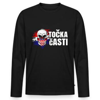 Croatia - Men's Premium Organic Long Sleeve Shirt - black - Front - Nico (187cm)