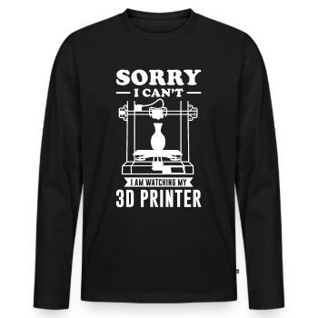 3D-Drucker Druckmaschine Technik Technologie Hobby - Männer Premium Bio Langarmshirt - Schwarz - Vorne - Nico (187cm)