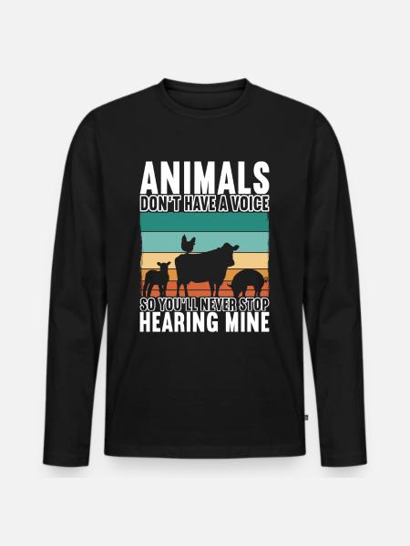 Vegan Vegetarians - Men's Premium Organic Long Sleeve Shirt - black