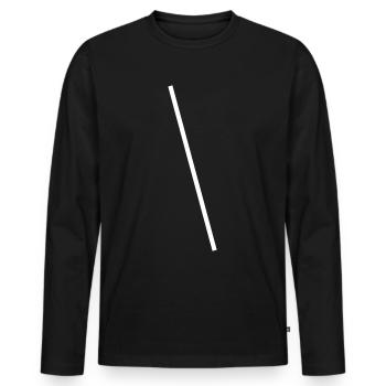 Weisser Schrägstrich Simpel Design - Männer Premium Bio Langarmshirt - Schwarz - Vorne - Nico (187cm)