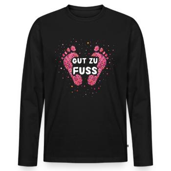 Gut Zu Fuß Fusspflegerin Fusspflege - Männer Premium Bio Langarmshirt - Schwarz - Vorne - Nico (187cm)
