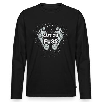 Gut Zu Fuß Fusspfleger Fusspflegerin - Männer Premium Bio Langarmshirt - Schwarz - Vorne - Nico (187cm)
