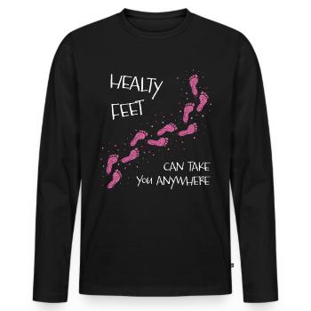 Foot Care Podiatry Podiatry - Men's Premium Organic Long Sleeve Shirt - black - Front - Nico (187cm)