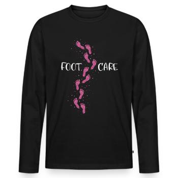 Soins des pieds Podiatre Pédicure - T-shirt manches longues Premium bio Homme - noir - Devant - Nico (187cm)