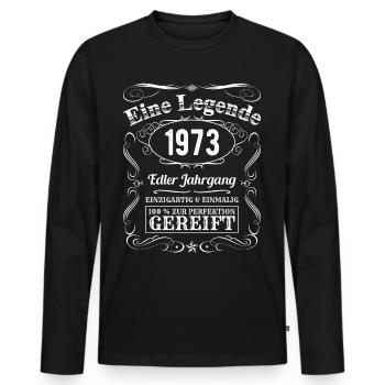 Legende 1973 Geburtstag Geburtsjahr 1973 Männer - Männer Premium Bio Langarmshirt - Schwarz - Vorne - Nico (187cm)