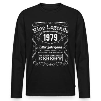 Legende 1979 Geburtstag Geburtsjahr 1979 Männer - Männer Premium Bio Langarmshirt - Schwarz - Vorne - Nico (187cm)
