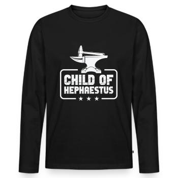 Schmied Hufschmied Amboss Schmiedeeisen - Männer Premium Bio Langarmshirt - Schwarz - Vorne - Nico (187cm)