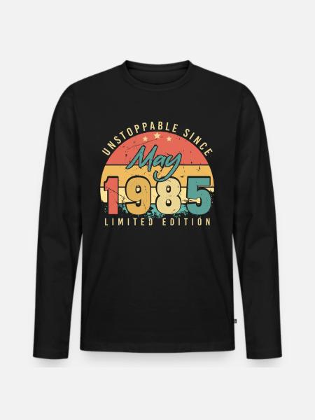 Gift May 1985 - Men's Premium Organic Long Sleeve Shirt - black