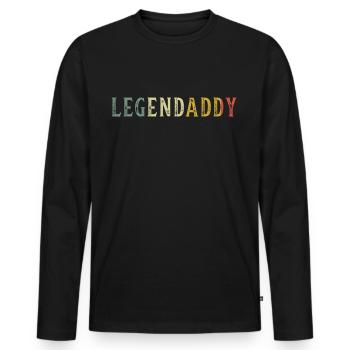 Cadeau de fête des pères pour papa papa papa papa papa papa - T-shirt manches longues Premium bio Homme - noir - Devant - Nico (187cm)