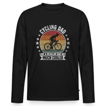 Cycling dad - Men's Premium Organic Long Sleeve Shirt - black - Front - Nico (187cm)