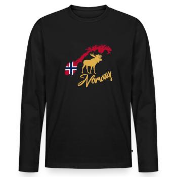 Norvège Norwegen - T-shirt manches longues Premium bio Homme - noir - Devant - Nico (187cm)